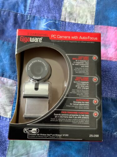Gigaware 2.0MP Webcam With Auto-Focus PC USB Model 25-298