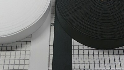 1m.ELASTISCHER Bund für Hose,Kleid,Unterwäsche SCHWARZ/WEISS(ca.38mm-Breite)