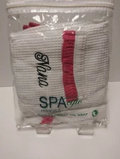 SPAcific Essentials Ruffled Spa Wrap White with Pink Trim Monogrammed Nana New 