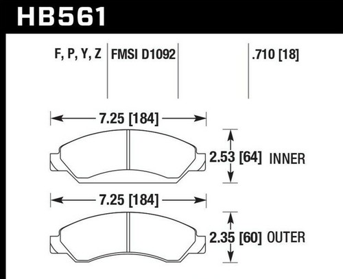HAWK 2007-2014 CADILLAC ESCALADE LTS FRONT AND REAR BRAKE PADS SET - Picture 2 of 3