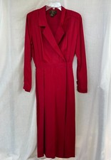 Charter Club Vintage Wrap Red Collar Dress Size 4