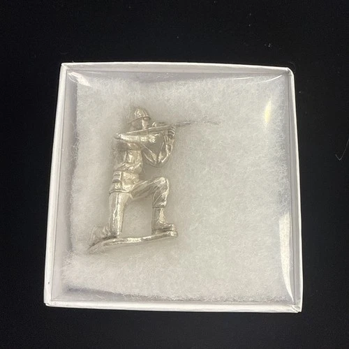 Kneeling Rifleman Elemetal Silver Soldier Statue .999 Fine Silver 1.2Troy Ounce