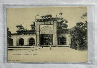 Indien Schwarz-Weiß Postkarte - Mausoleum von Akbar, Secundra.