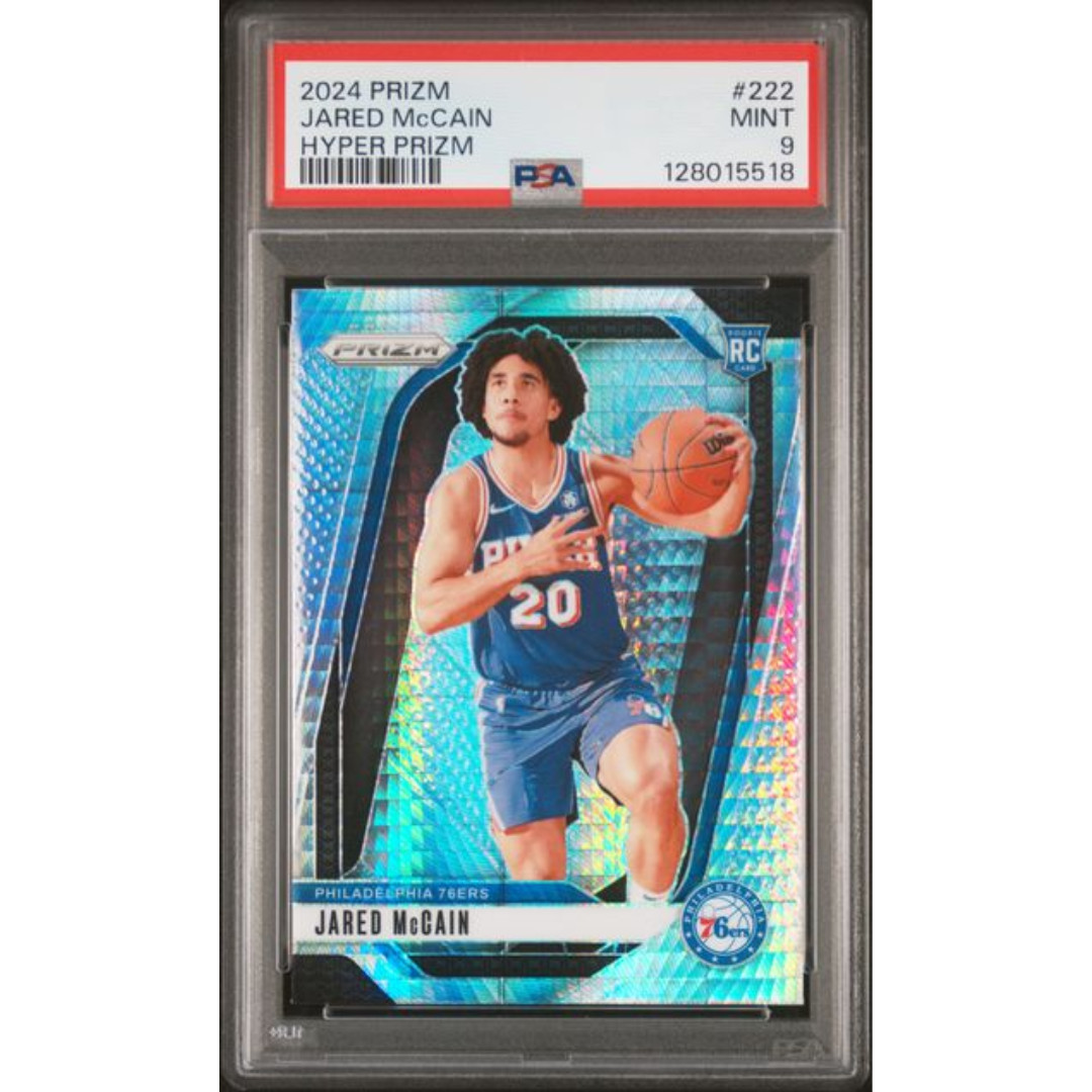 Jared McCain #222 PSA 9 Hyper Prizm 2024-25 Panini Prizm