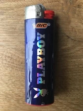 1 PC BIC Standard Regular Sized Premium Vinyl Wrapped Playboy Blue