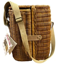 Picnic Time Wine Wicker Basket Bacchus 2 Wine Glasses 1 Stooped (NO NAPKINS )