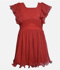 NWT BONNIE JEAN Youth HOLIDAY/PARTY Dress Red With Bow And Sparkles Sz 16 NEW
