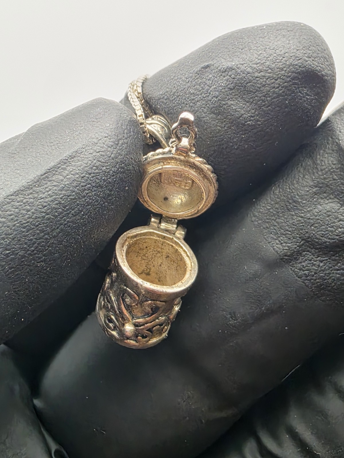 Solid 925 Sterling Silver Prayer Box Necklace 18"… - image 6