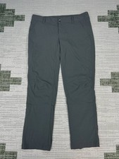 Columbia Saturday Trail Pants Womens 12 Gray Logo Nylon Stretch Mid Rise Hiking