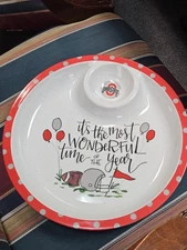 Magnolia Lane Ohio State Buckeyes Melamine Chip and Dip Tray New with Tags