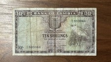 Zambia 10 Shillings 1964 P-1 Chaplins Barbet bird