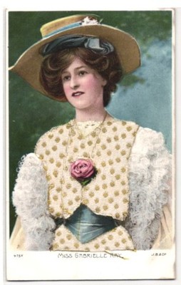 Miss Gabrielle Ray, Kleidung aus echtem Stoff, Ansichtskarte 
