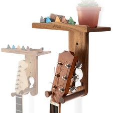 Guitar Wall Mount, Wood Guitar Hanger Wall Mount with 2 Hook Modes, Guitar Wa...