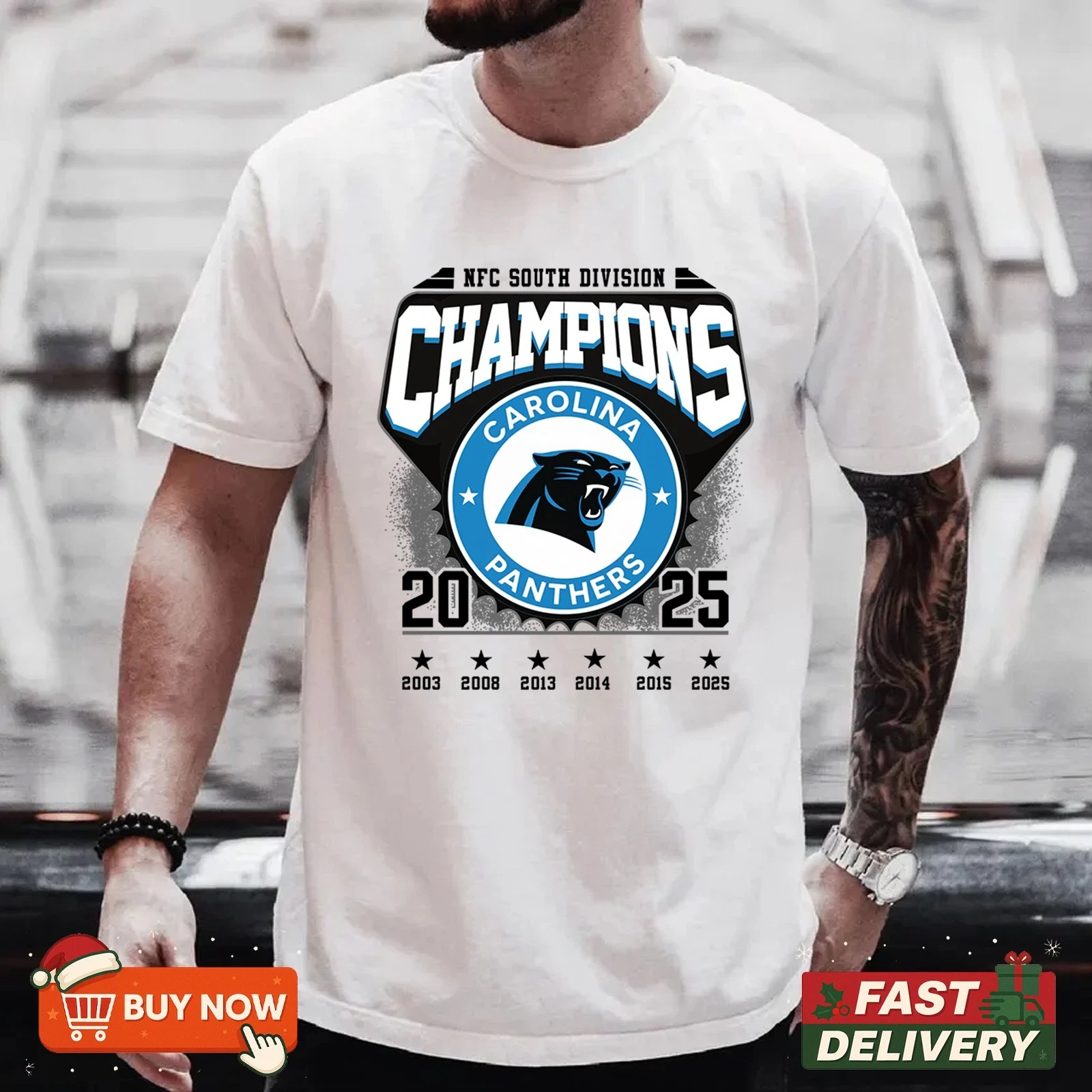 Carolina Panthers 2025 NFC South Division Champions TShirt