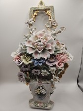 Antique Porcelain Delicate Wall Hanging Flowe...