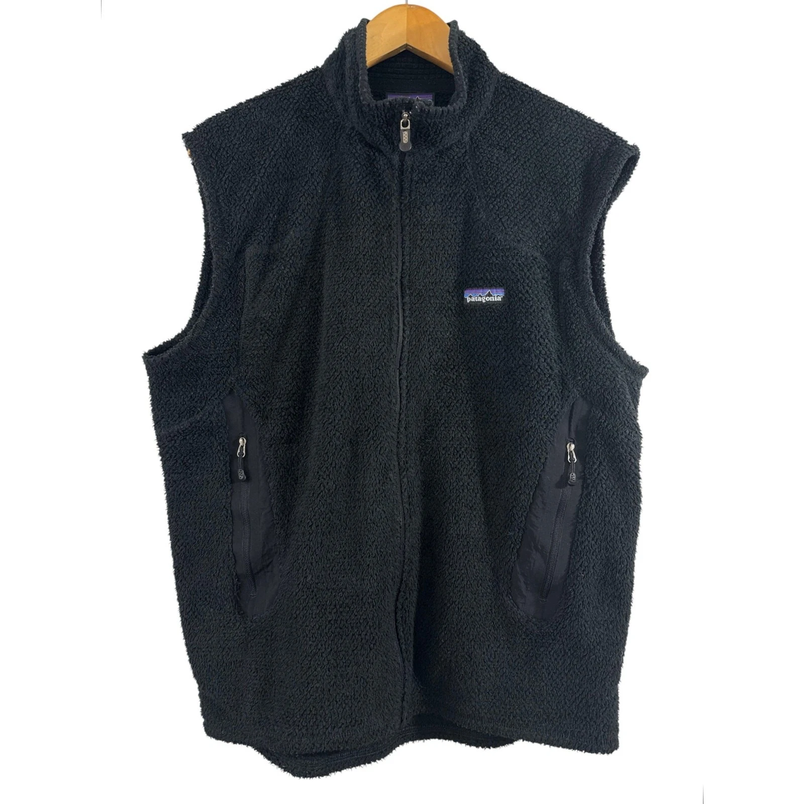 Patagonia Men’s R2 Fleece Vest Black L Outdoor Hiking Layer Jacket Thermal