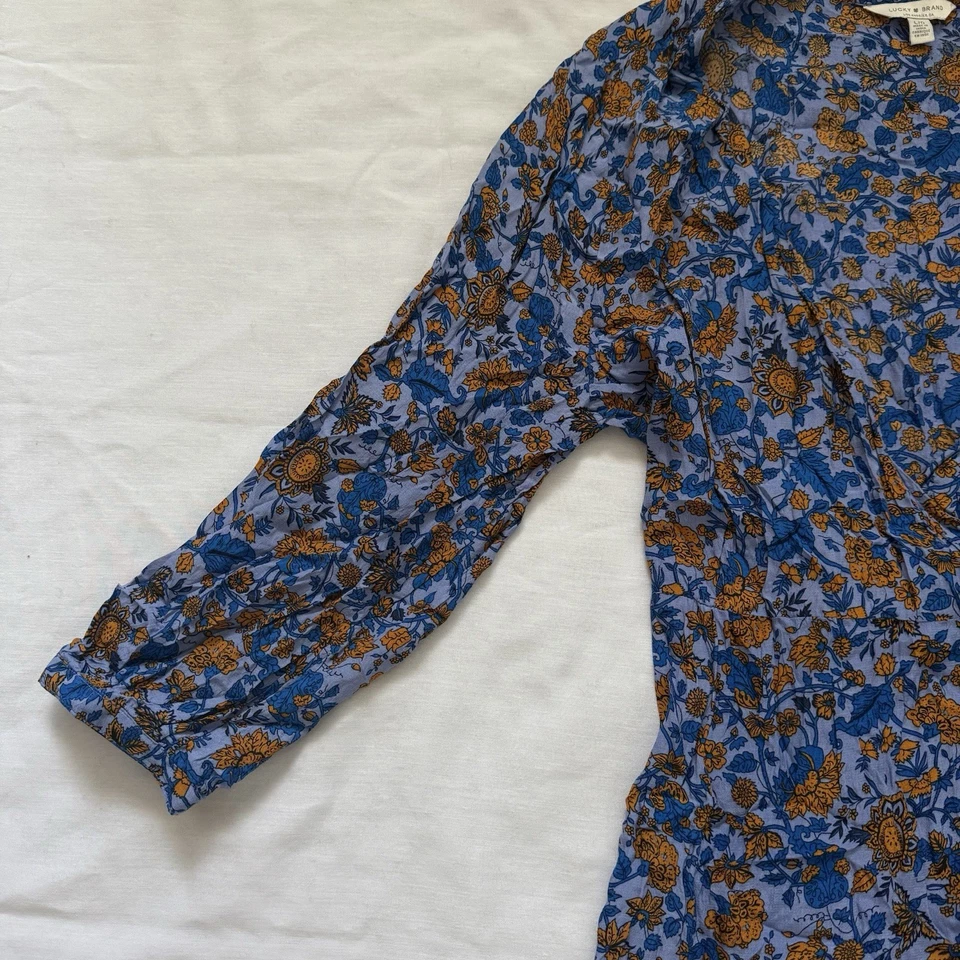 Lucky Brand Wrap Dress Size Large Floral Flowy Cottage Coquette Farm Feminine - Image 4 of 4