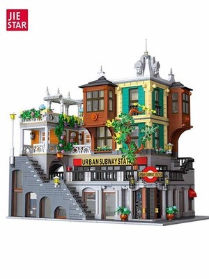 JieStar 89129 City Light Rail Station Bahnhof Modular Building - 3692 Teile OVP