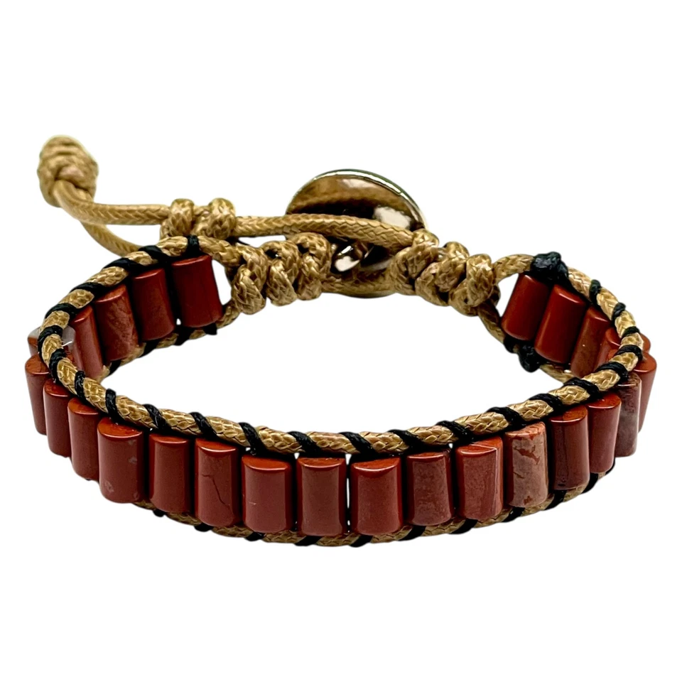 Handgemacht 19.1cm Roter Jaspis Armband Natürlicher Edelstein Schmuck für Men & - Bild 2 von 4