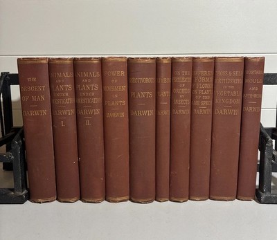 Antique Book Set Charles Darwin Plants Animals Insects Worms Evolution Appleton