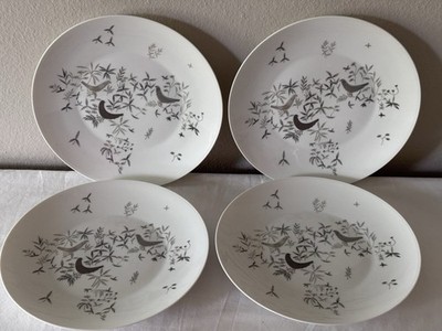 Set of 4 - MCM Rosenthal x Raymond Loewy  Birds on Trees  10.5  Dinner Plates