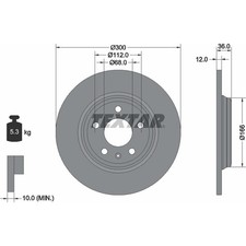 TEXTAR BREMSSCHEIBEN 300mm + BELÄGE HINTEN passend für AUDI A4 B9 8W + A5 5F