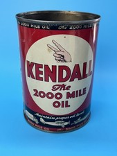 Vintage Kendall The 2000 Mile Motor Oil Can Quart Bradford Grade Empty
