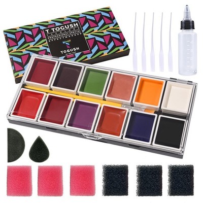 T TOGUSH 12 Colors Alcohol Activated Makeup Palette Set with Bright