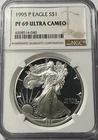 1995-P American Silver Eagle -  beautiful near perfect NGC PF69 Ultra Cameo