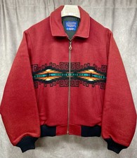 VINTAGE 1970S PENDLETON HIGH GRADE WESTERN WEAR WOOL AZTEC BOMBER JACKET MEDIUM