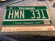Vermont License Plate HMN 331 "Green Mountain State" April 2022