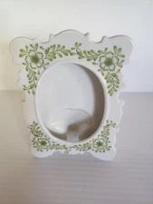 Vintage Andrea by Sadek Porcelain Mini Picture Frame Green Floral #9303 Japan