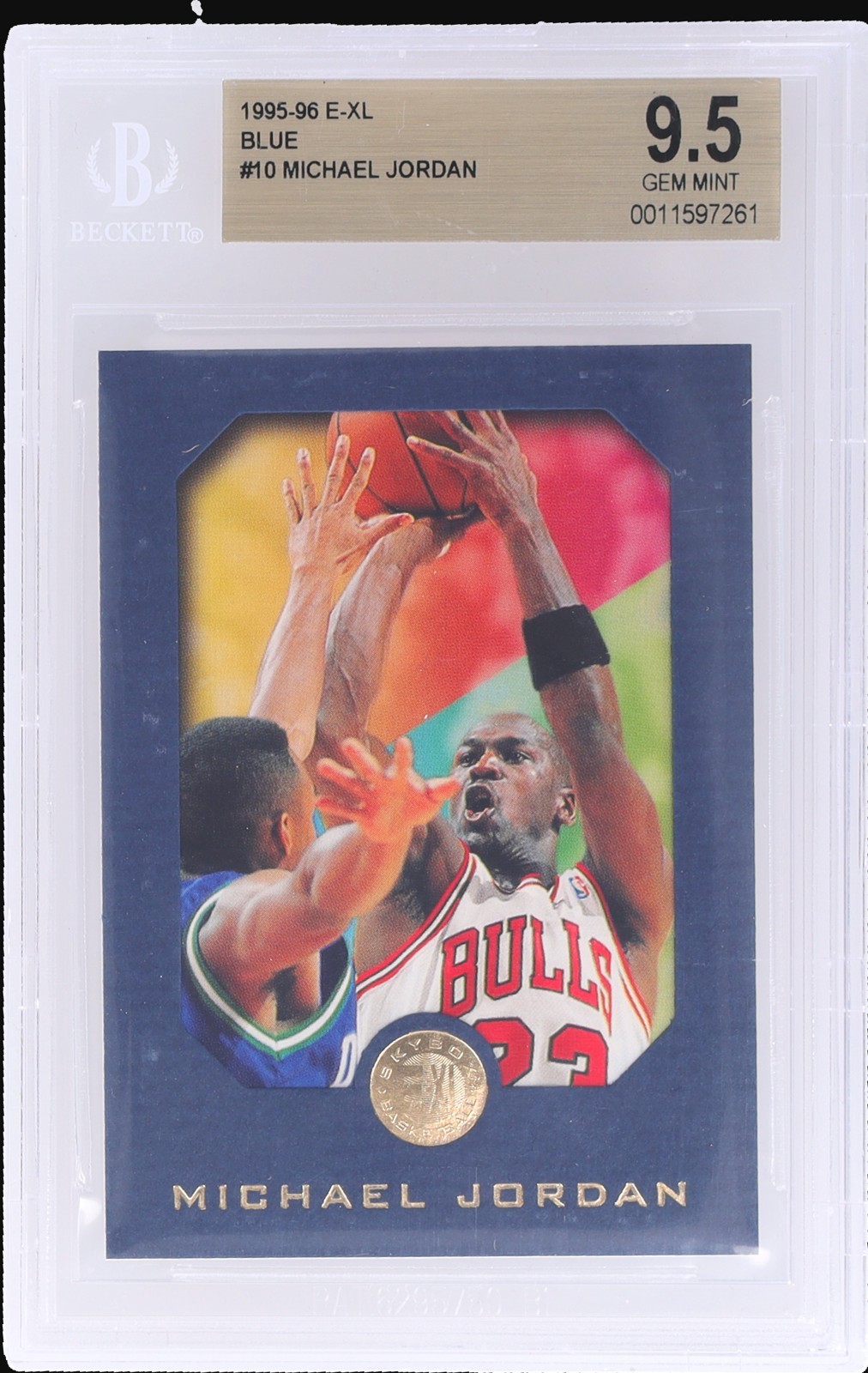1995 E-xl Michael Jordan #10 BGS 9.5 Blue Basketball Gem Mint Skybox