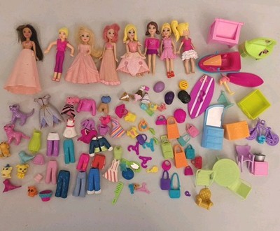 Vtg Polly Pocket 8 Dolls And Accessories Lot