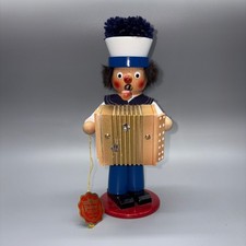 Steinbach Smoker Volkskunst Germany Sailor Accordion Wooden Figurine