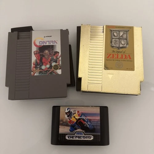 Nintendo NES The Legend of Zelda /Konami Contra/ Sega Genesis Lot Of 3 UNTESTED