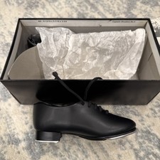 NIB Capezio 442C Black Lace up Tap Shoes Size 9 M Boys Girls Child