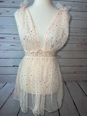 Adore Me Sheer Babydoll top Y2K party size Small NWT Fairy Lingerie Dress 90s