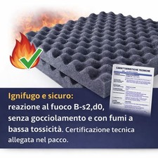 Pannello Spugna Fonoassorbente Insonorizzante Adesivo Bugnato piramidale 50x100