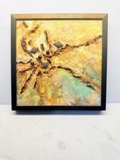Abstract Mixed Media Textured Art Framed Wall Decor 8x8 Handmade Mexican Unique