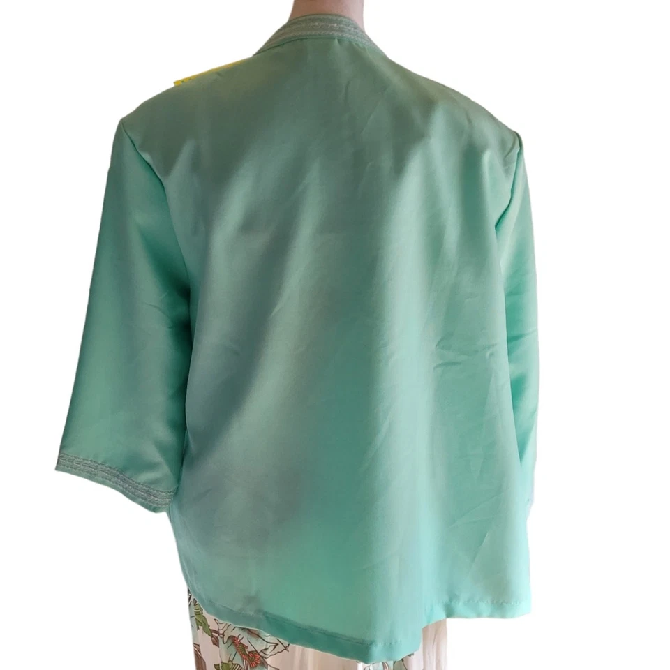 Chaqueta Blazer Vintage Años 80 Adrian Delafield para Haband Verde Menta L Pequeña Retro Foto 4 de 4