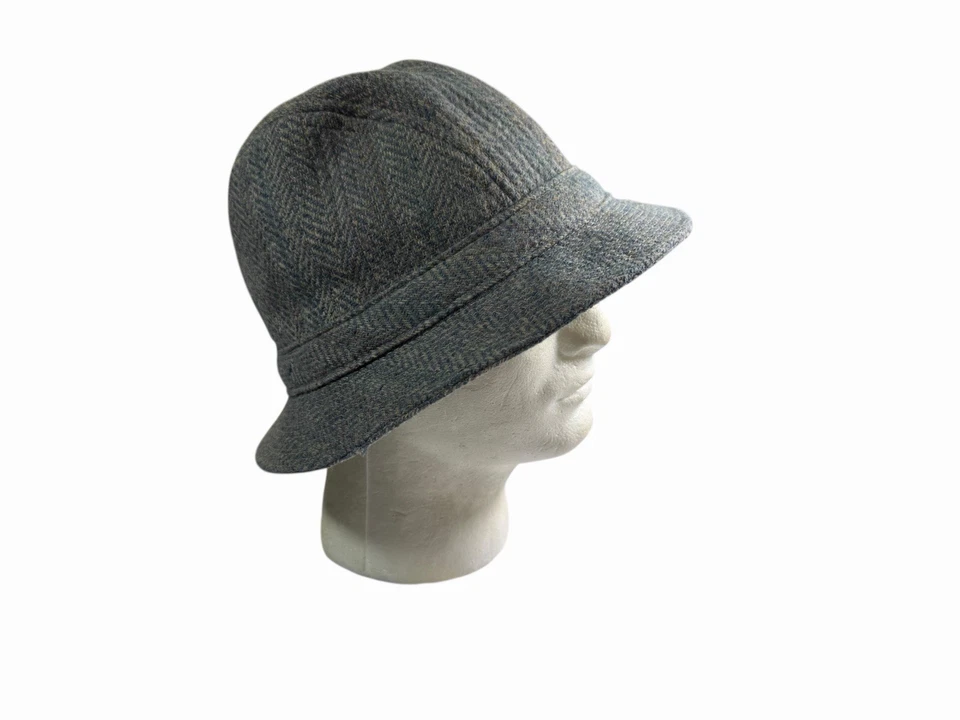 Sombrero Cubo Pendleton Lana Espiga De Colección XL Hecho en EE. UU. Azul Gris Tweed Foto 3 de 4