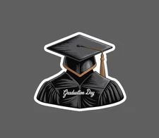Cap and Gown Sticker Waterproof Decal Grad Graduation College School Gift NEW