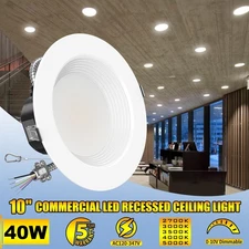 10" LED Recessed Ceiling Light 40W Dimmable Downlight Adjustable CCT 2700K-5000K