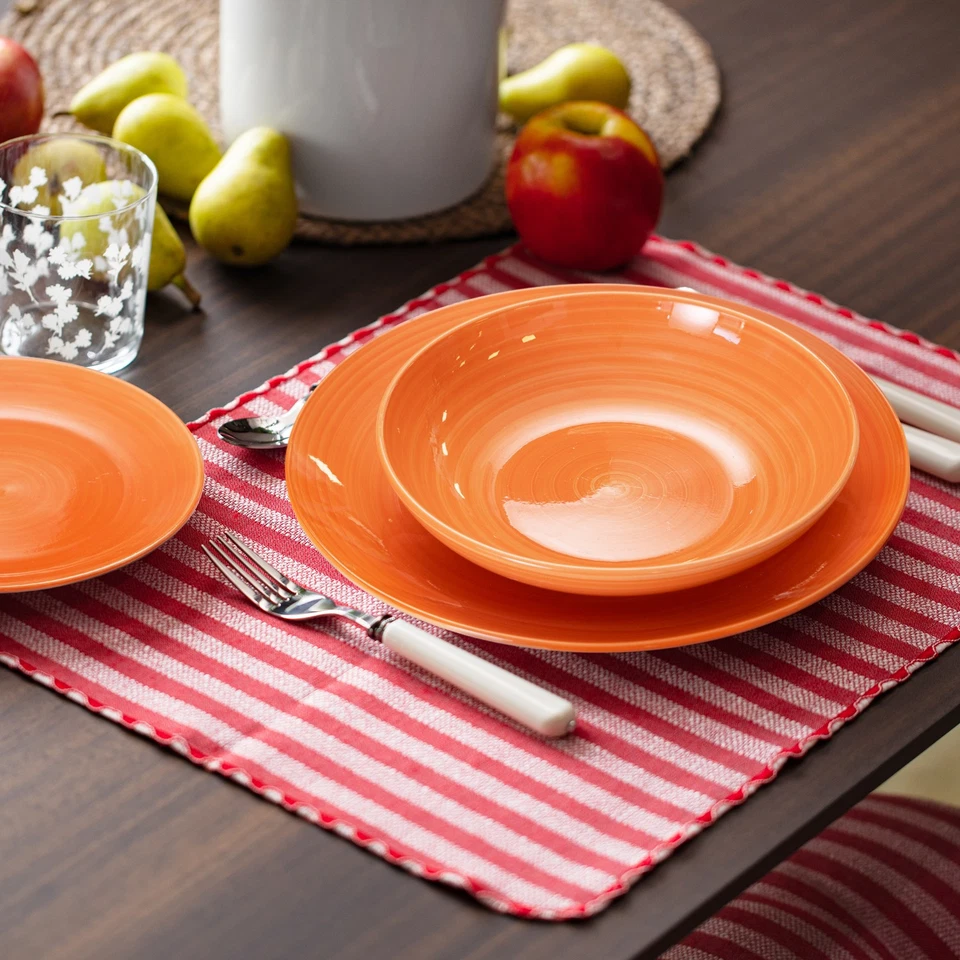 KASANOVA Servizio 18 piatti colorati arancioni in stoneware arancione Tavola - Immagine 2 di 4