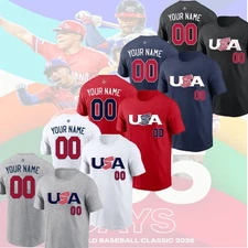 Personalized Team USA World Baseball Classic 2026 Custom Name & Number
