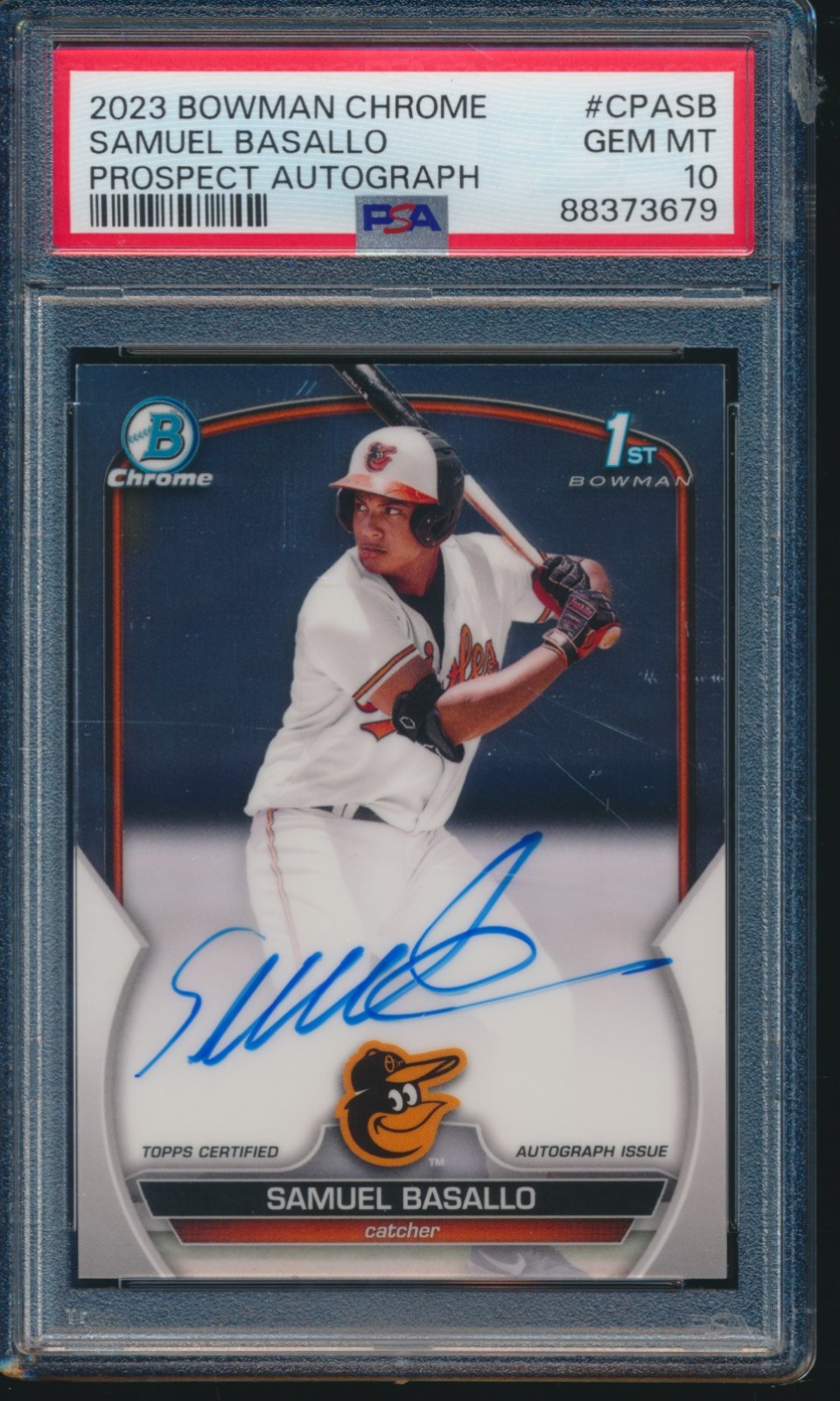 PSA 10 SAMUEL BASALLO AUTO 1st 2023 Bowman Chrome Orioles Rookie RC GEM MINT