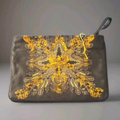 Etro Pegaso  Lambskin Baroque Paisley Clutch Bag Pouch Bag
