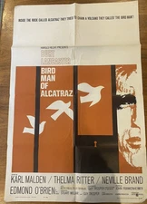 BIRDMAN OF ALCATRAZ ~ 1962 ~ Original One-Sheet Folded Movie Poster ~ 27x41