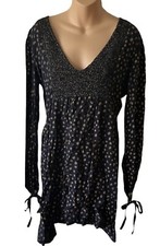 Rue Stiic Cabrillo Sleeve Dress Black  White Mini Flared Size Med